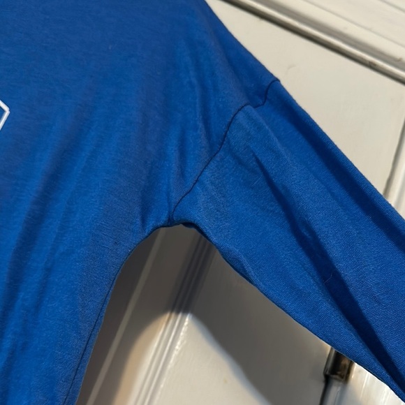 Vibrant Blue Long Sleeve Tees with Graphic Design - Picture 7 of 8
